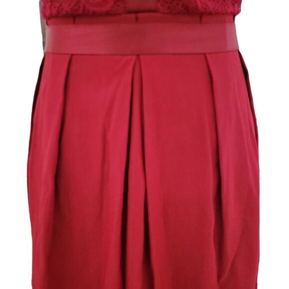 Red Lace Wedding Homecoming Casual Evening Cocktail Party Dress Designer - Picture 9 of 16